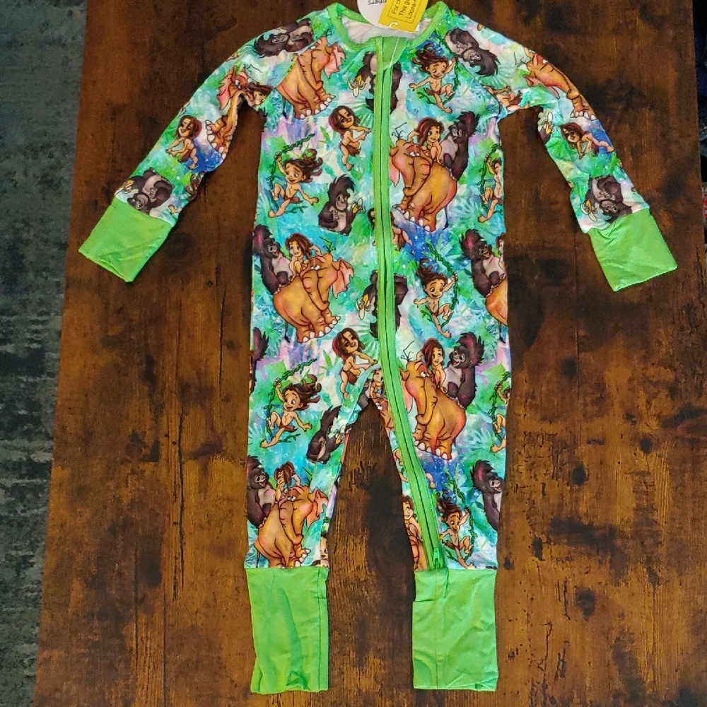 BNWT Showstoppers 12-18m Tarzan Zippy Gender Neutral Green Blue